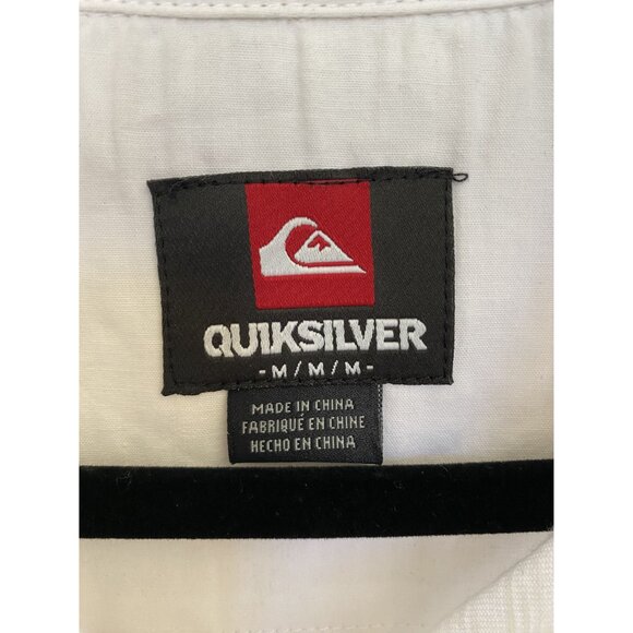 NWT Quiksilver mens white Polo medium short sleeve collared 100% cotton - Picture 3 of 8